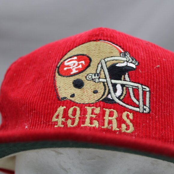 San Francisco 49ers Hat (VTG) - Helmet Graphic Corduroy Classic - Adult Snapback - Picture 2 of 9